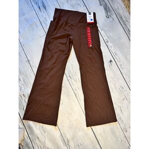 Members mark Flare Yoga Pants w/ Pockets Brown High Waisted Athletic Leggings XL